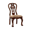 Elana Traditional Side Chair With fabric Brown Cherry Finish Set of 2 By Casagear Home FOA-CM3212SC-2PK