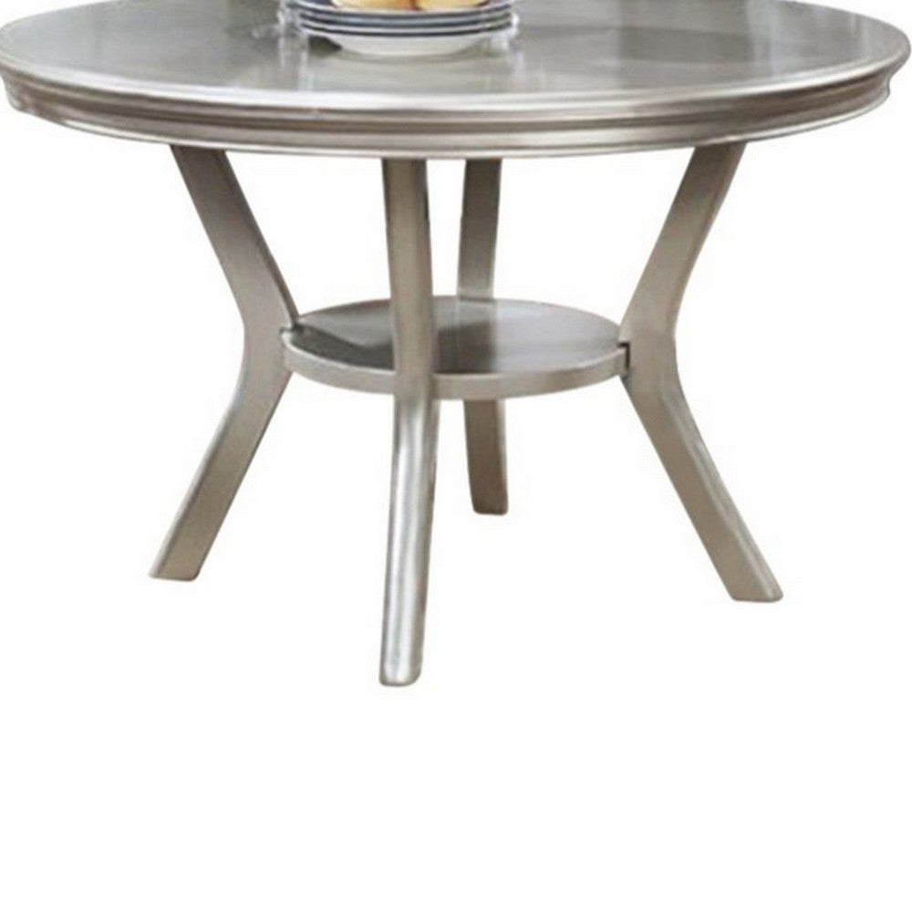 Dining Table | Amina Round Contemporary | Champagne Finish