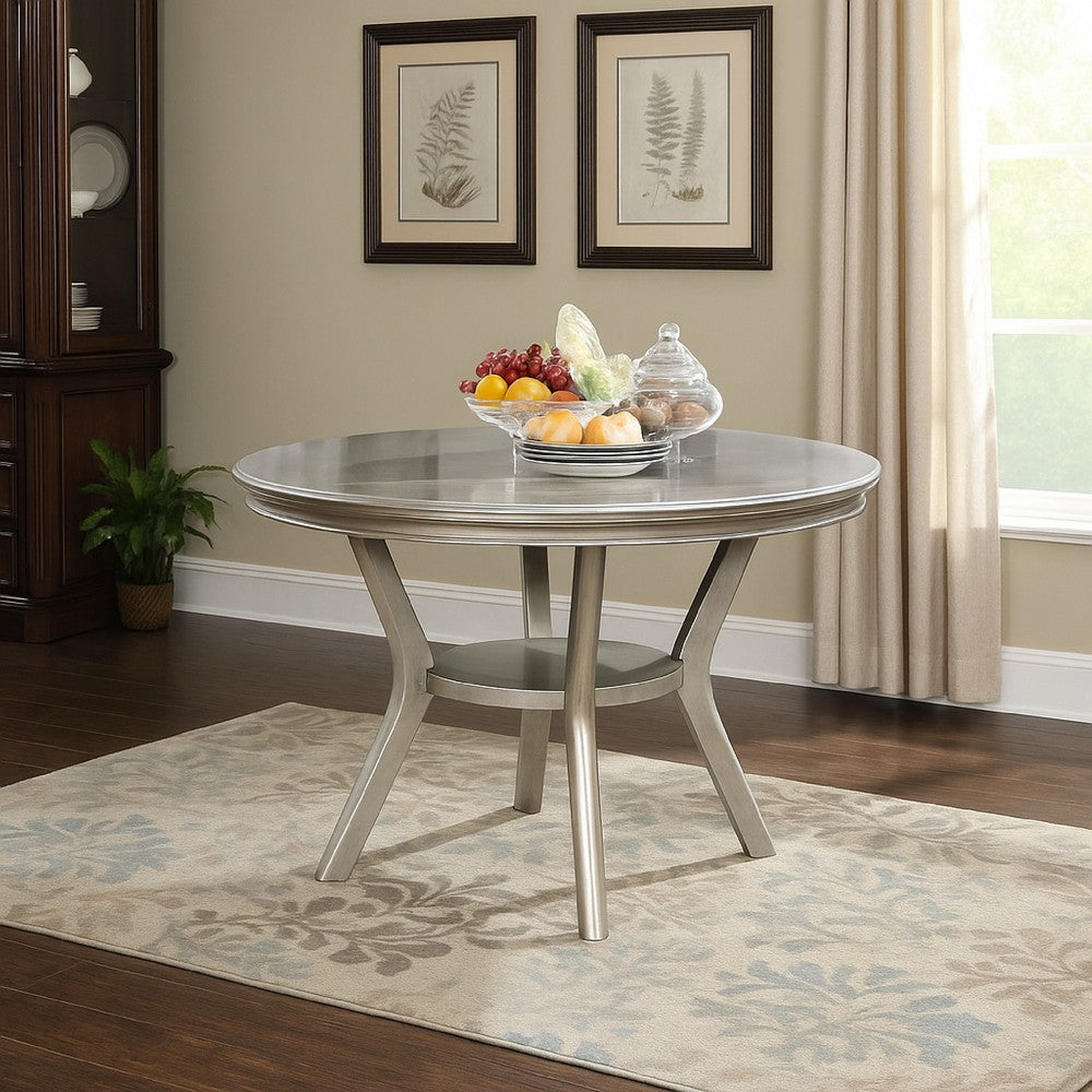 Dining Table | Amina Round Contemporary | Champagne Finish