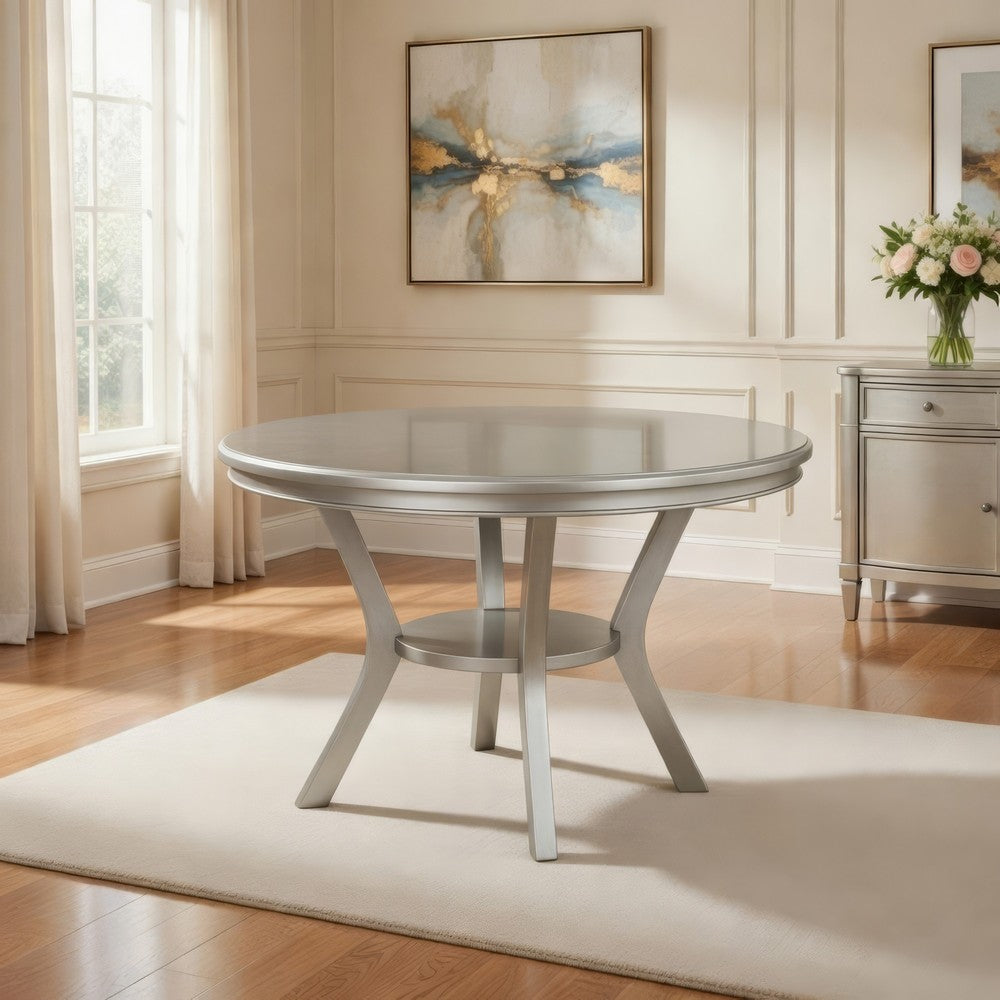 Dining Table | Amina Round Contemporary | Champagne Finish