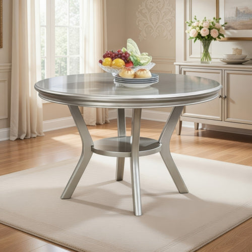 Dining Table | Amina Round Contemporary | Champagne Finish