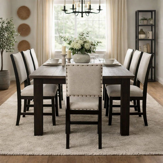 Bar Chair Set of 2 | Sania II Rustic | Ivory Linen Cream