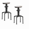 Metal Frame Bar Stool With Wooden Seat In Black And Natural Brown Set Of 2 By Casagear Home FOA-CM3367BC-2PK