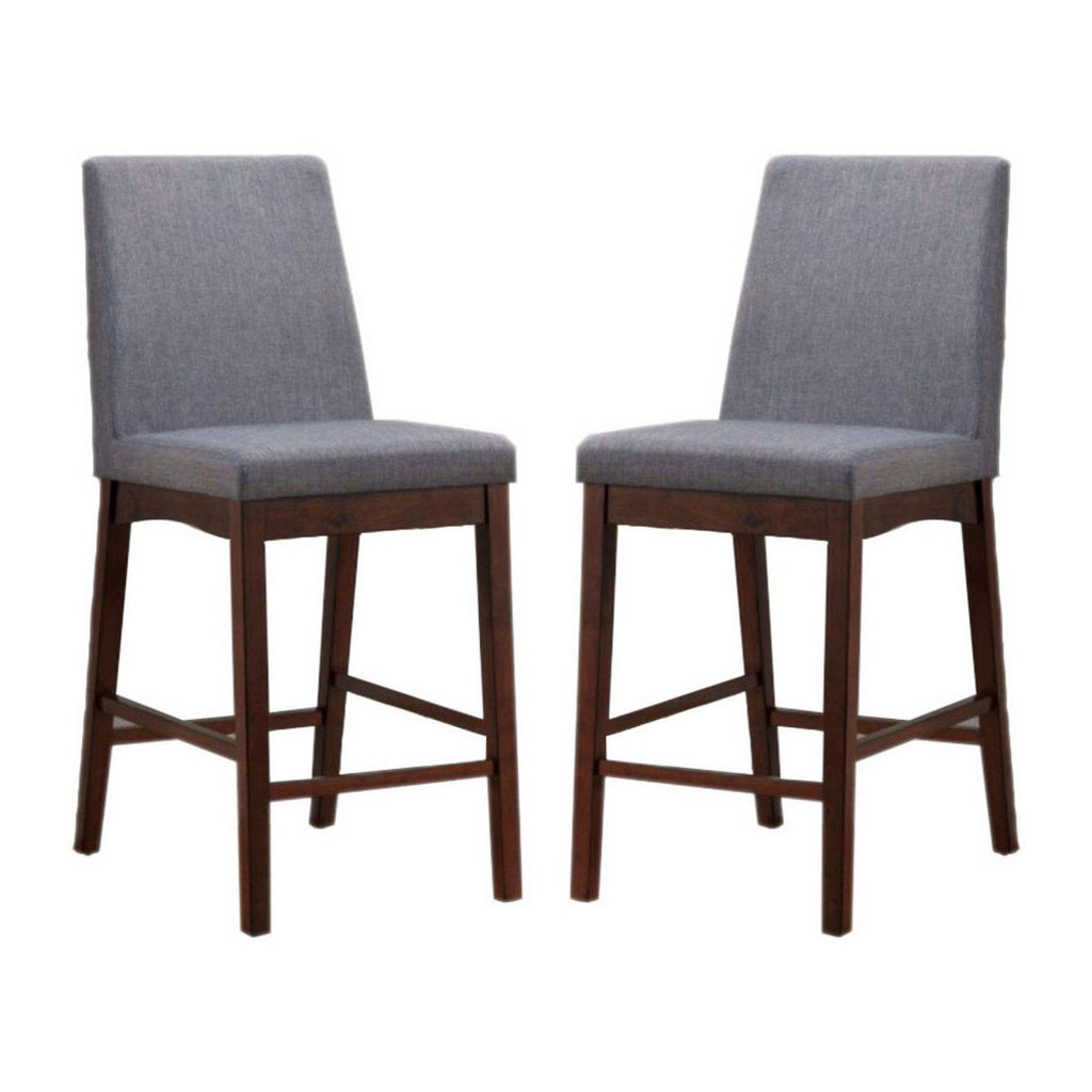 MARTEN Midcentury Modern Counter Height Chair Brown Cherry Set of 2 By Casagear Home FOA-CM3372PC-2PK