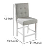 Fabric Upholstered Wooden Counter Height Chair, White And Gray, Pack Of Two -CM3390PC-2PK By Casagear Home