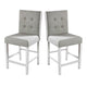 Fabric Upholstered Wooden Counter Height Chair White And Gray Pack Of Two -CM3390PC-2PK By Casagear Home FOA-CM3390PC-2PK