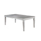 Wooden Dining Table With Beveled Mirror Insert, Silver and Clear