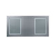 Wooden Dining Table With Beveled Mirror Insert, Silver and Clear
