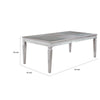 Wooden Dining Table With Beveled Mirror Insert, Silver and Clear