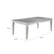 Wooden Dining Table With Beveled Mirror Insert, Silver and Clear