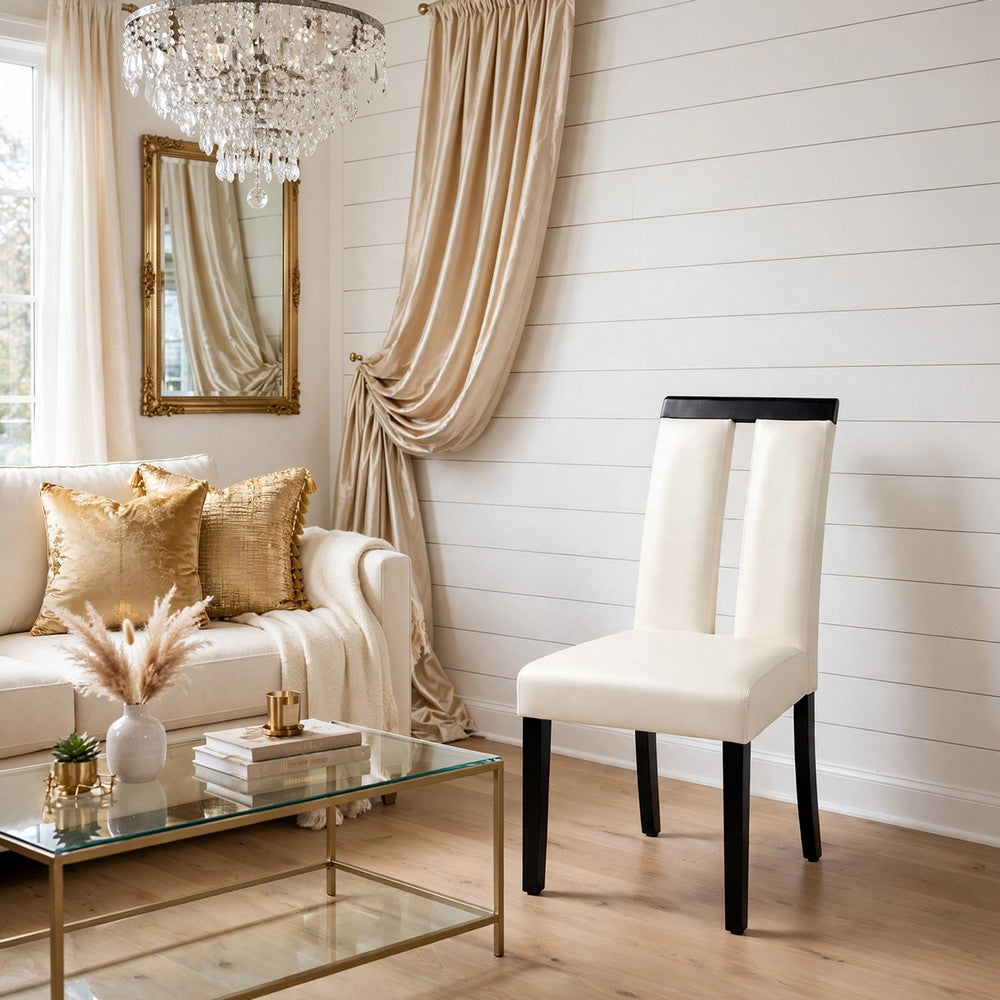 Side Chair Set of 2 | Luminar | White Cal Foam | Black Finish