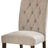 Wooden Fabric Upholstered Side Chair Ivory And Brown Pack Of Two By Casagear Home FOA-CM3564A-SC-2PK