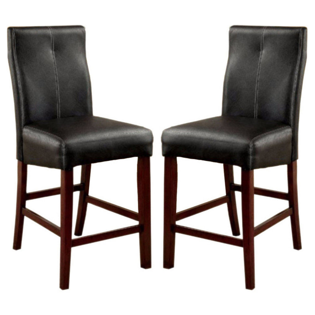 Bonneville II Contemporary Counter Height Chair Black Set of 2 By Casagear Home FOA-CM3824PC-2PK