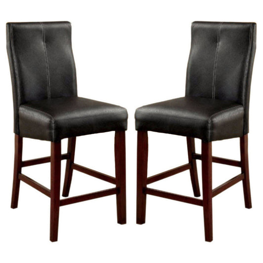 Bonneville II Contemporary Counter Height Chair Black Set of 2 By Casagear Home FOA-CM3824PC-2PK