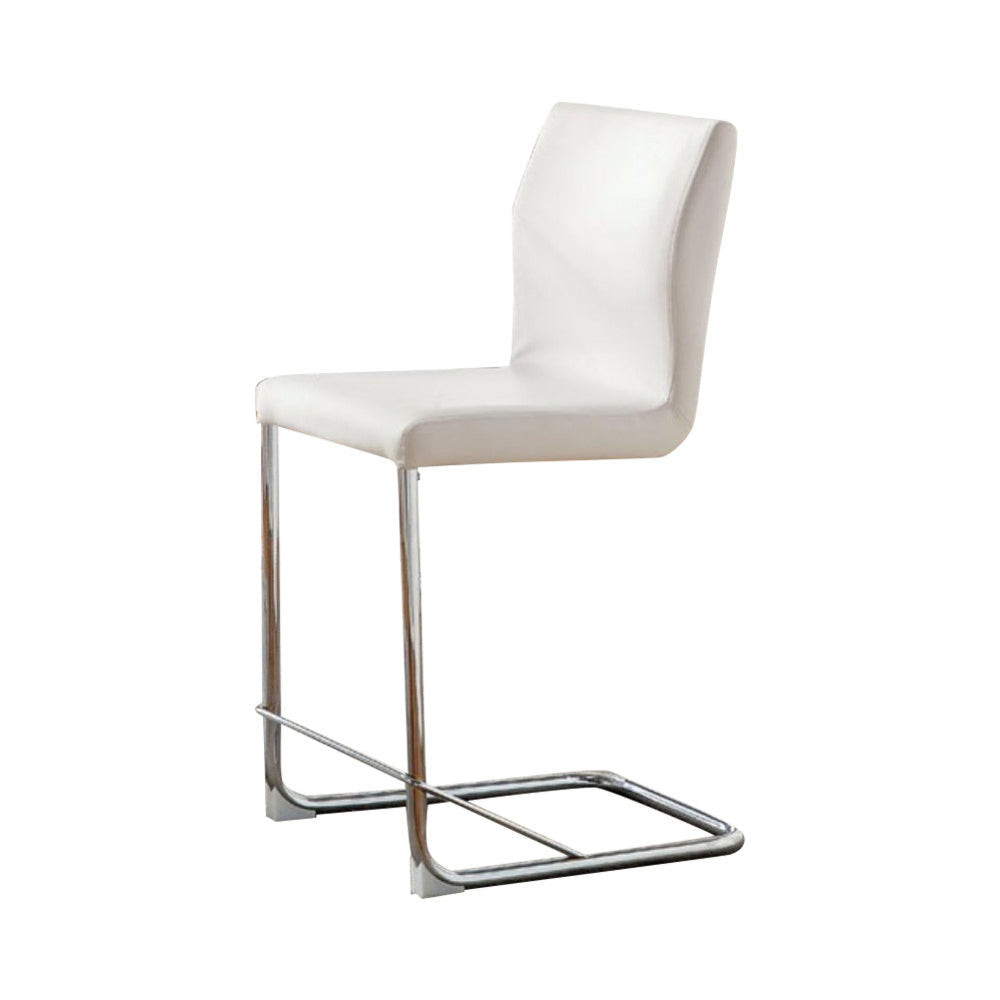 Counter Chair Set of 2 | Lodia II Contemporary | White PU