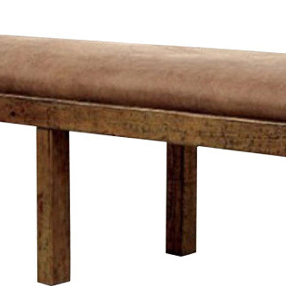 Gianna Transitional Bench Rustic Pine By Casagear Home FOA-CM3829BN