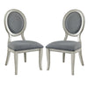 Fabric Upholstery Side Chair, White And Gray, Pack Of Two -CM3872WH-SC-2PK By Casagear Home