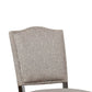 Wood & Fabric Counter Height Chair with Camelback, Pack Of 2, Gray & Brown By Casagear Home