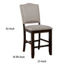 Wood & Fabric Counter Height Chair with Camelback Pack Of 2 Gray & Brown By Casagear Home FOA-CM3911PC-2PK