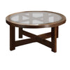 Coffee Table | Round Wood | Wedge Ottoman Storage FOA-CM4321C