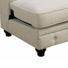 20 Inch Armless Sofa Chair, Linen Like Fabric, Button Tufted, Beige By Casagear Home