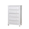 Tall Dresser Chest | 5 Drawer | Wood Frame | White Finish FOA-CM7155WH-C