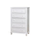 Tall Dresser Chest | 5 Drawer | Wood Frame | White Finish FOA-CM7155WH-C
