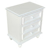 28 Inch Bedside Nightstand 2 Drawers with Classic Round Knobs Handcrafted White Mango Wood FOA-CM7155WH-N