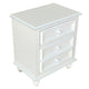 28 Inch Bedside Nightstand 2 Drawers with Classic Round Knobs Handcrafted White Mango Wood FOA-CM7155WH-N