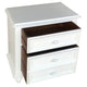 28 Inch Bedside Nightstand 2 Drawers with Classic Round Knobs Handcrafted White Mango Wood FOA-CM7155WH-N