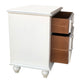 28 Inch Bedside Nightstand 2 Drawers with Classic Round Knobs Handcrafted White Mango Wood FOA-CM7155WH-N