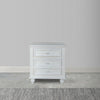 28 Inch Bedside Nightstand 2 Drawers with Classic Round Knobs Handcrafted White Mango Wood FOA-CM7155WH-N