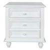 28 Inch Bedside Nightstand 2 Drawers with Classic Round Knobs Handcrafted White Mango Wood FOA-CM7155WH-N