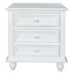 28 Inch Bedside Nightstand 2 Drawers with Classic Round Knobs Handcrafted White Mango Wood The Urban Port FOA-CM7155WH-C