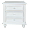 28 Inch Bedside Nightstand 2 Drawers with Classic Round Knobs Handcrafted White Mango Wood The Urban Port FOA-CM7155WH-C