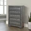 Tall Dresser Chest | 5 Drawer | Transitional Wood | Gray Finish