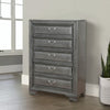 Transitional Wood Chest With 5 Drawers, Gray By Casagear Home