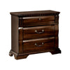 Wren Nightstand | 3 Drawers | Carved Details | Brown BM257006