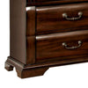 28 Inch Bedside Nightstand, 3 Drawers with Pewter Handles, Classic Dark Cherry Brown Solid Wood