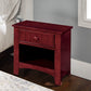 Wooden Night Stand With One Drawer And Open Shelf In Cherry Brown -CM7905CH-N By Casagear Home