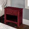 Nightstand | 1 Drawer | Open Shelf | Cherry Brown Wood