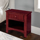 Nightstand | 1 Drawer | Open Shelf | Cherry Brown Wood