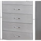 Five Drawer Solid Wood Chest with Mirror Accent Trim Front Silver FOA-CM7977SV-C