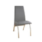 31 Inch Dining Chair, Gray Vegan Faux Leather, Sleek Curved Legs By Casagear Home