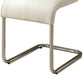 Mauna Contemporary Side Chair With Steel Tube White Finish 2Pc By Casagear Home FOA-CM8371WH-SC-2PK