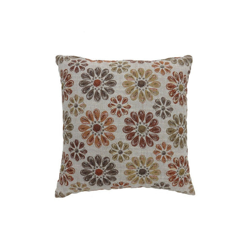 Contemporary Style Floral Designed Set of 2 Throw Pillows Orange FOA-PL6024OR-L-2PK