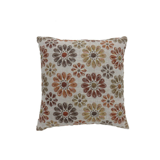 Contemporary Style Floral Designed Set of 2 Throw Pillows Orange FOA-PL6024OR-L-2PK