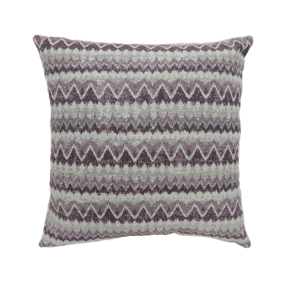 Contemporary Style Horizontally Zigzag Designed Set of 2 Throw Pillows, Purple -PL6033PR-L-2PK By Casagear Home