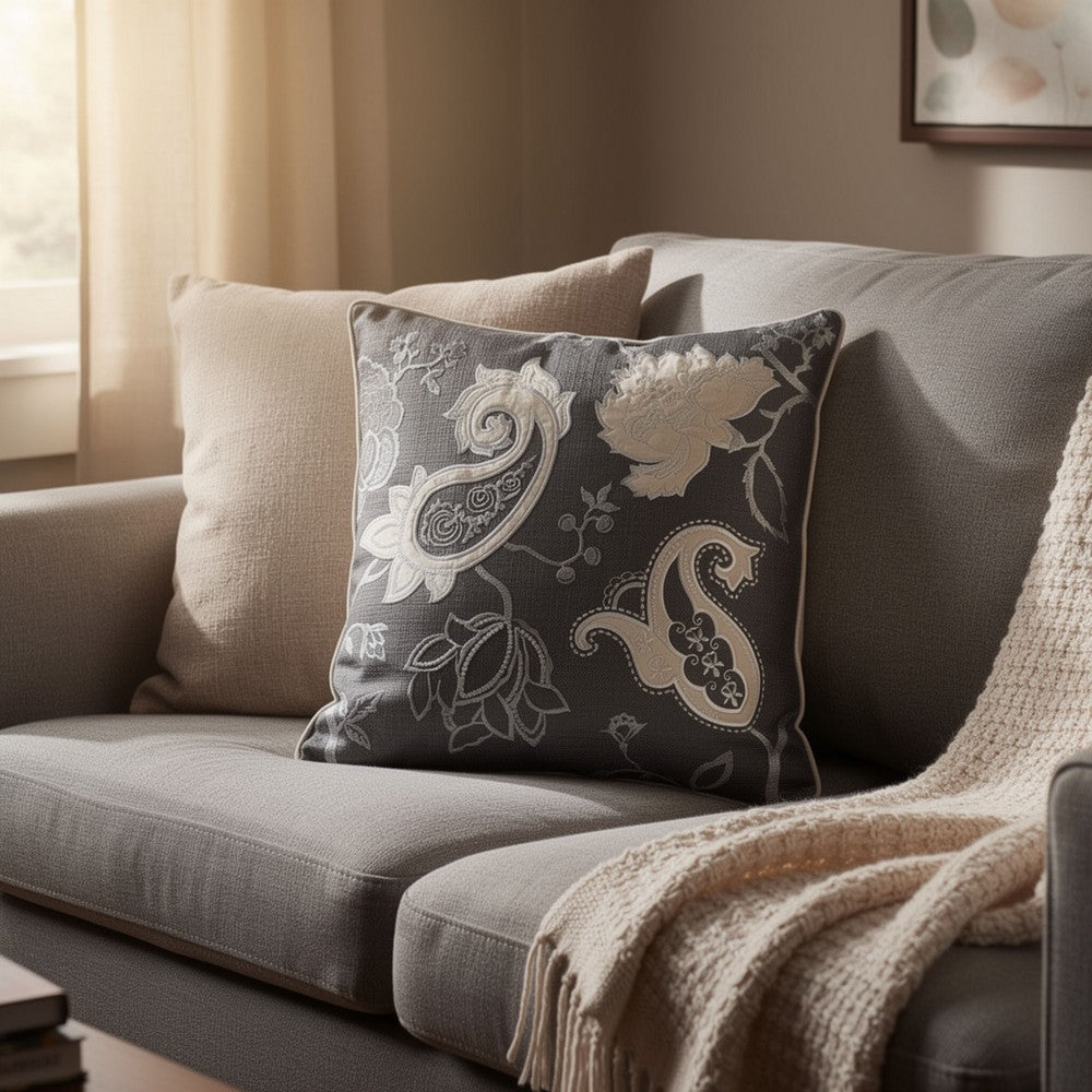 Armchair | 32" Contemporary | Geometric Fabric | Gray