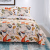 Nature Inspired Full and Queen Size Cotton and Polyester Quilt Set, Multicolor, Set of Three By Casagear Home